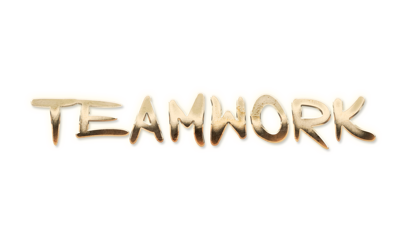 WORD TEAMWORK gold text effects art typography PNG images free